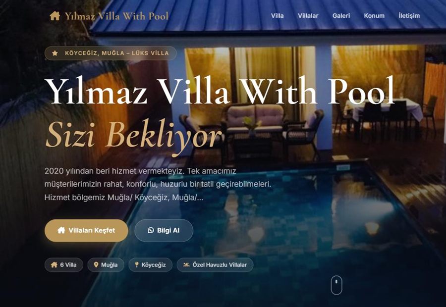 Klasik tema villa web sitesi demo önizlemesi